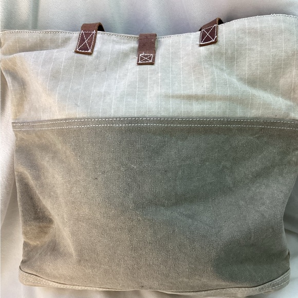 Stylish Canvas Backpack with Leather Straps - Picture 4 of 4